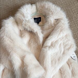 Faux Fur Coat in Cream